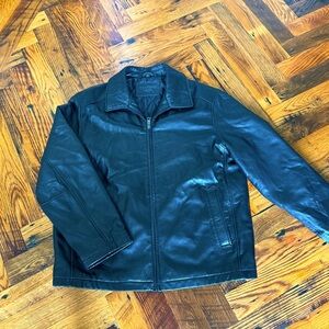 Men’s Leather Bomber Jacket Large